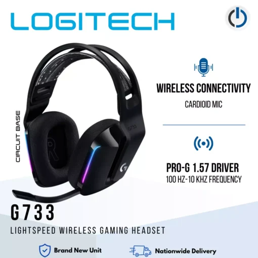 Logitech G733 Lightspeed Wireless RGB Gaming Headset – Black