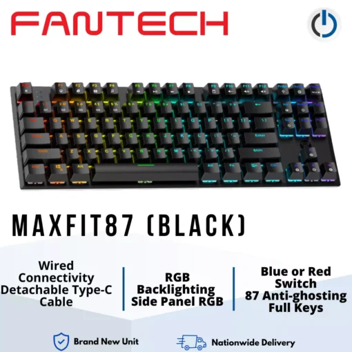 Fantech Mechanical Keyboard MAXFIT87 Black (Blue Switch)