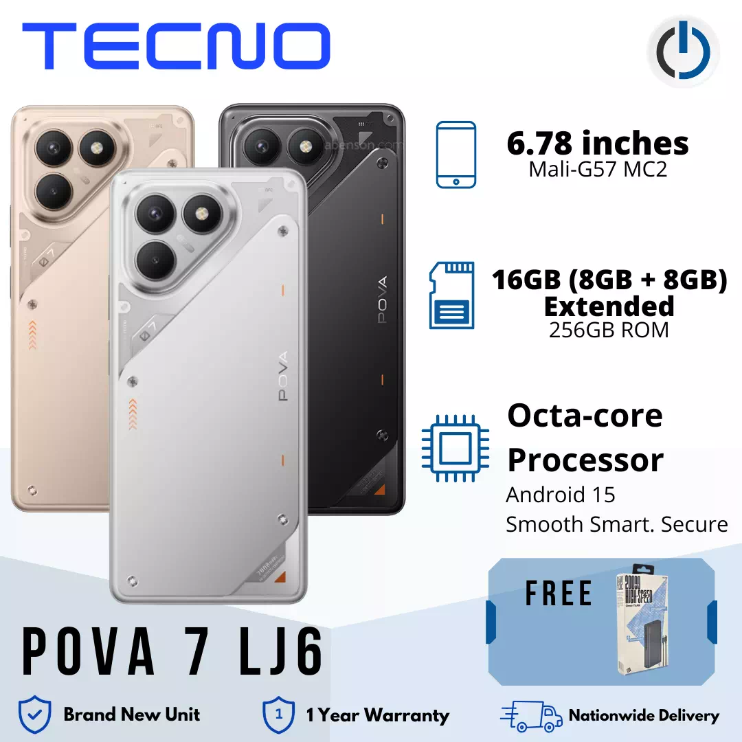 Tecno Pova 7 LJ6 Mobile Phone | 16GB RAM* (8GB + 8GB Extended) + 256GB