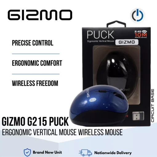 Gizmo G215 Puck Ergonomic Vertical Mouse Wireless Mouse