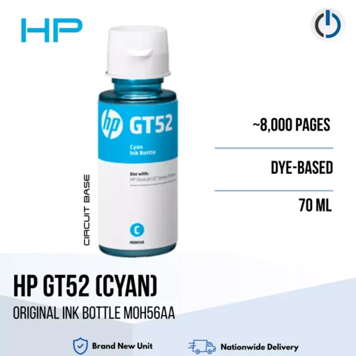 HP GT52 Cyan Original Ink Bottle M0H56AA