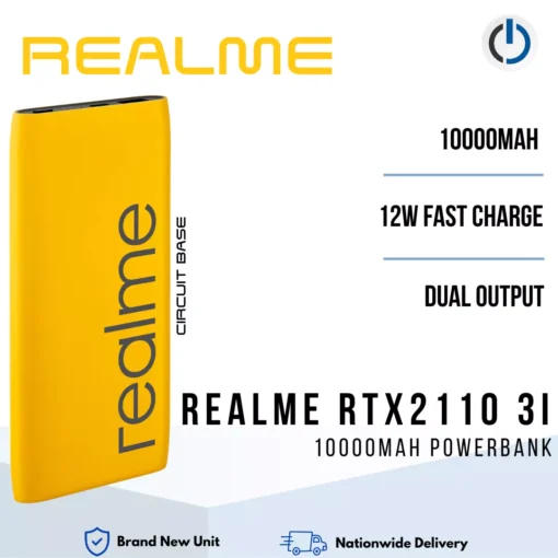 REALME RTX2110 3i 10000mAh Powerbank (Yellow)