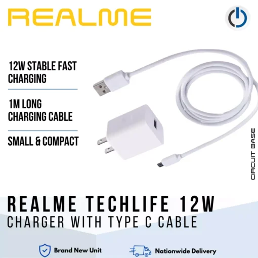 Realme Techlife 12W Charger With Type C Cable