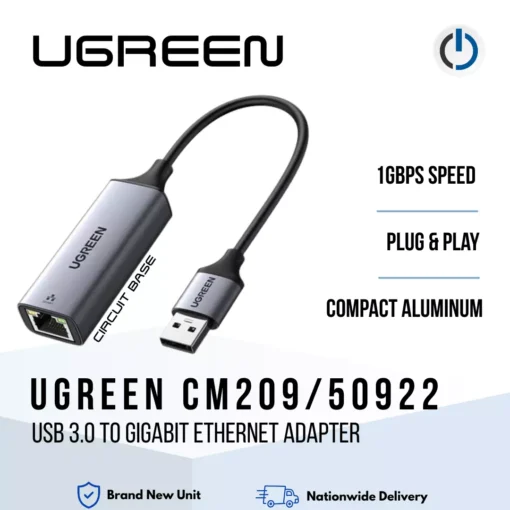 UGREEN CM209/50922 USB 3.0 to Gigabit Ethernet Adapter