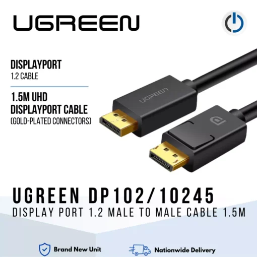 UGREEN DP102/10245 Display Port 1.2 Male To Male Cable 1.5M