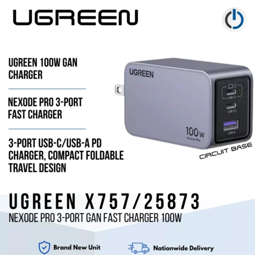 UGREEN X757/25873 Nexode Pro 3-Port GaN Fast Charger 100w