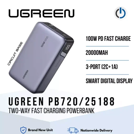UGREEN PB720/25188 20000mAh Two-way Fast Charging Powerbank 100W