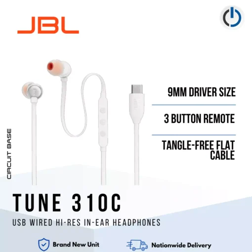 JBL Tune 310C USB Wired Hi-Res In-Ear Headphones