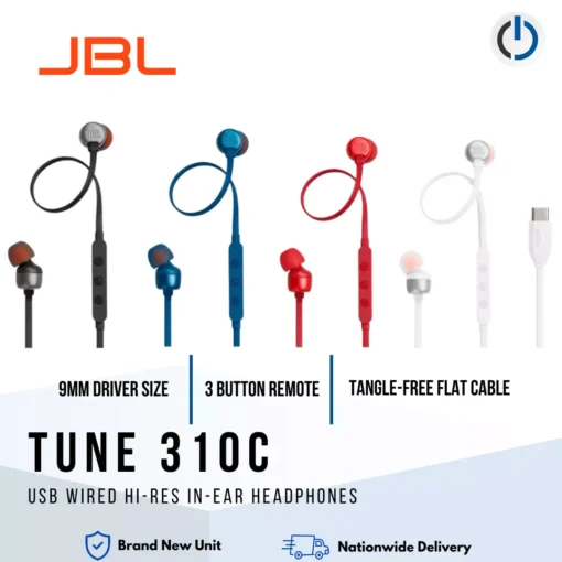 JBL Tune 310C USB Wired Hi-Res In-Ear Headphones