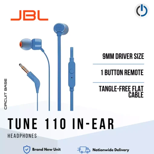 JBL Tune 110 In-Ear Headphones (Blue)