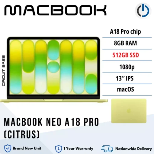 Macbook Neo A18 Pro 13" 8GB 512GB SSD (Citrus)